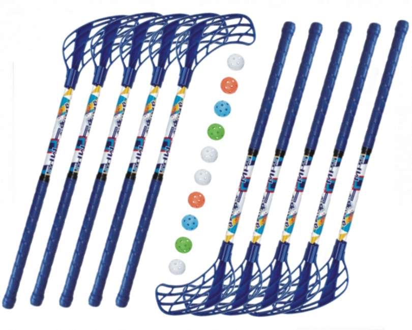 Floorball set MPS Jungle mini Navy (12 sticks)