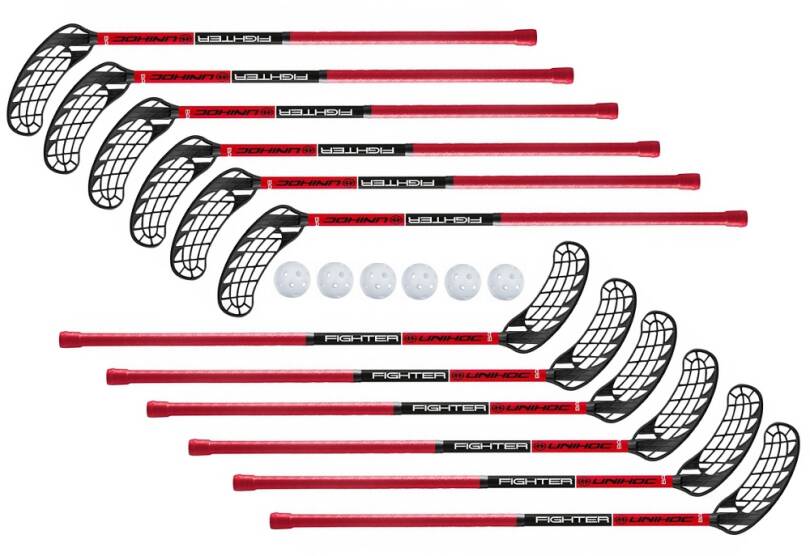 Unihoc Fighter 35 red/black 87 cm 12+6 balls