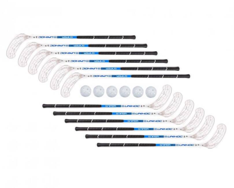 Unihoc Sniper 30 SR white/blue 12+6 balls