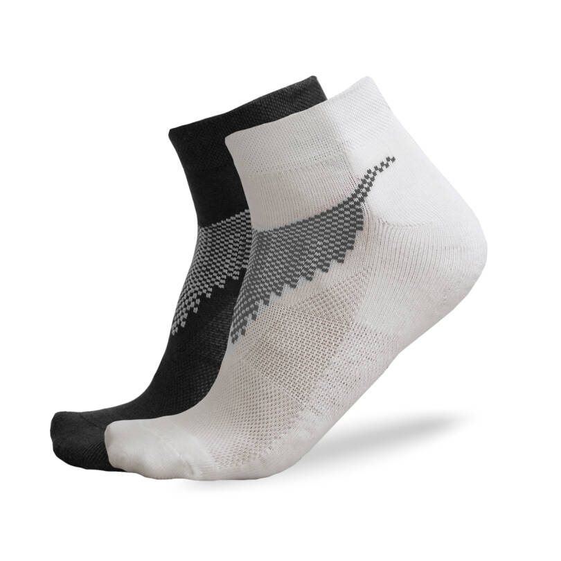 Freez Ankle Socks 2-pack black+white