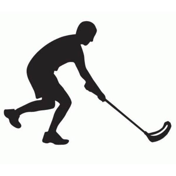 Floorball Player Silhouette Sticker