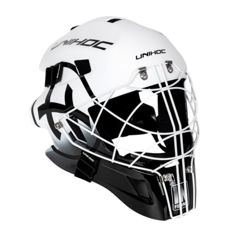 Unihoc Inferno 66 White/Black Goalie Mask
