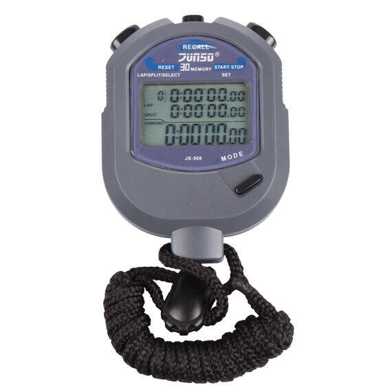 JS508D stopwatch with 30 split times