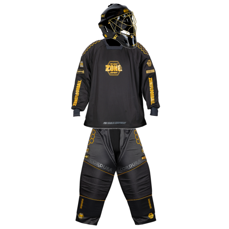 Zone Goalkeeper SET PRO3 Superwide Black/Gold Helmet set