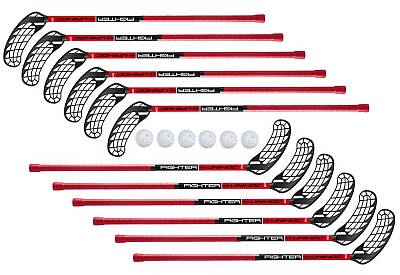 Unihoc Fighter 35 red/black 87 cm 12+6 balls