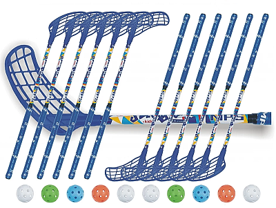 Floorball set MPS Jungle Navy (12 sticks)