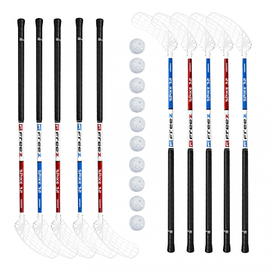 Floorball set Freez Spike 32 round MB 90cm (10 sticks)