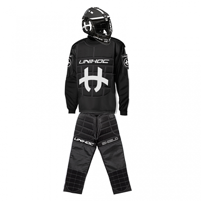 Unihoc Goalkeeper SET Shield JR black + mask shield black/white