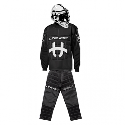 Unihoc Goalkeeper SET Shield JR black + mask shield white/black