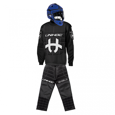 Unihoc Goalkeeper SET Shield JR black + mask shield blue