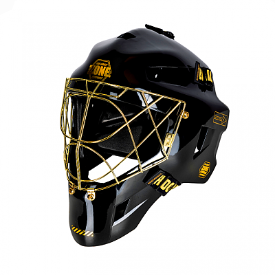 Zone Upgrade Cat Eye PRO Cage White/Gold goalie mask