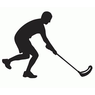 Floorball Player Silhouette Sticker