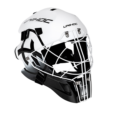 Unihoc Inferno 66 White/Black Goalie Mask