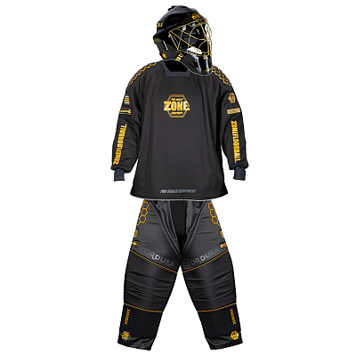Zone Goalkeeper SET PRO3 Superwide Black/Gold Helmet set