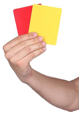 Cards for referees red + yellow