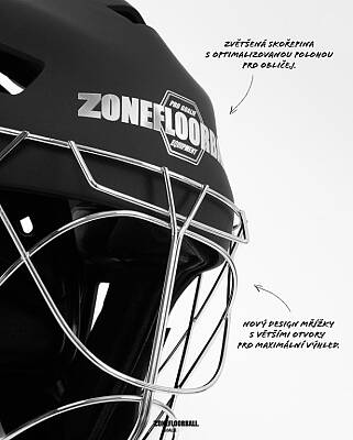 ZONE PRO Cat Eye Cage Black/Silver Goalie Mask