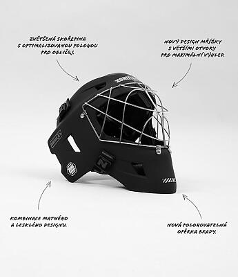 ZONE PRO Cat Eye Cage Black/Silver Goalie Mask
