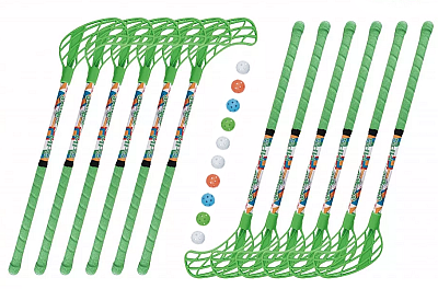 Floorball set MPS Jungle mini Green (12 sticks)