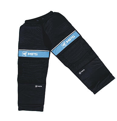 MPS Blue goalkeeper set + Pro Flame mask - Blue/Chrome + MPS floorball gloves
