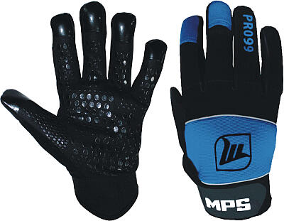 MPS Blue goalkeeper set + Pro Flame mask - Blue/Chrome + MPS floorball gloves
