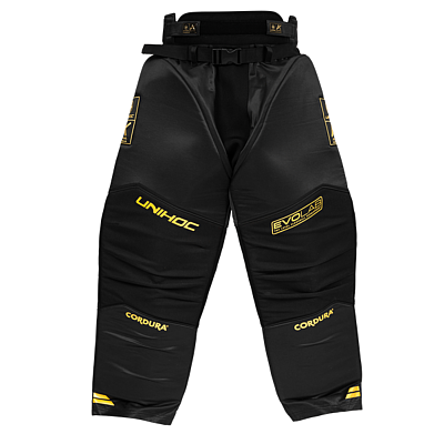 Unihoc Goalkeeper SET Alpha Evolab Black/gold + mask Unihoc Alpha Prime Evolab Gold