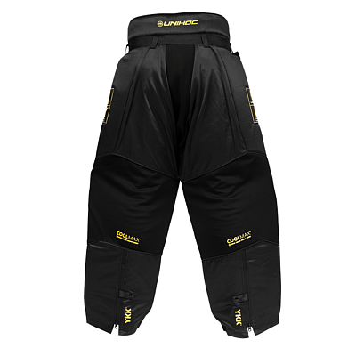 Unihoc Goalkeeper SET Alpha Evolab Black/gold + mask Unihoc Alpha Prime Evolab Gold